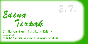 edina tirpak business card